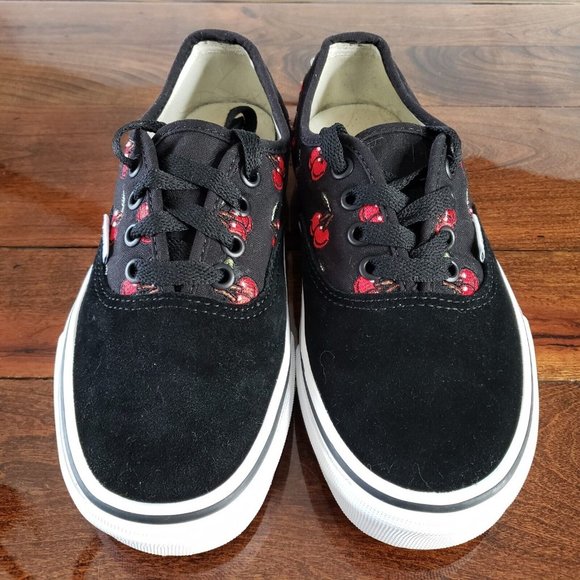 Vans Authentic Cherries Black Suede/ Canvas Skate Shoes Women's Size 6 Cherry - Picture 9 of 11
